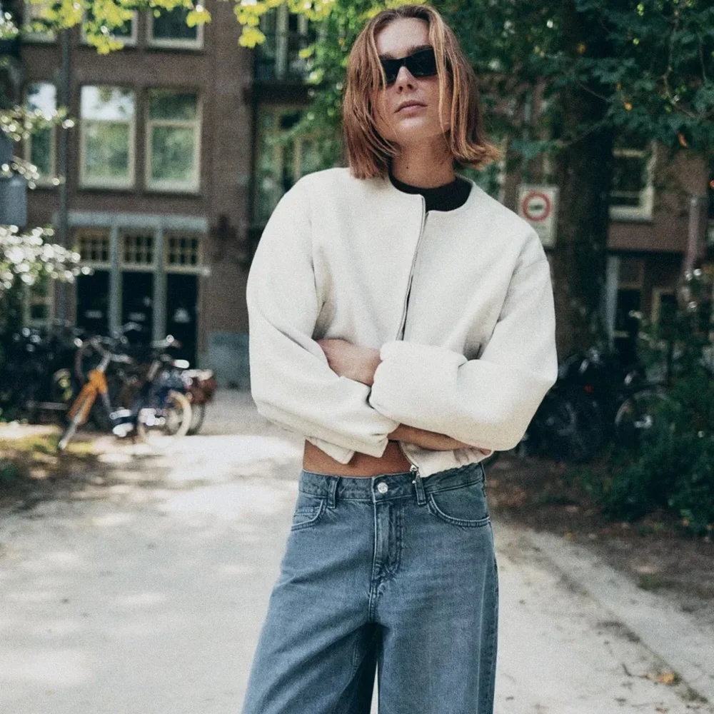 Zara Soft Bomber Jacket with Elastic waist - New - Picture 12 of 17